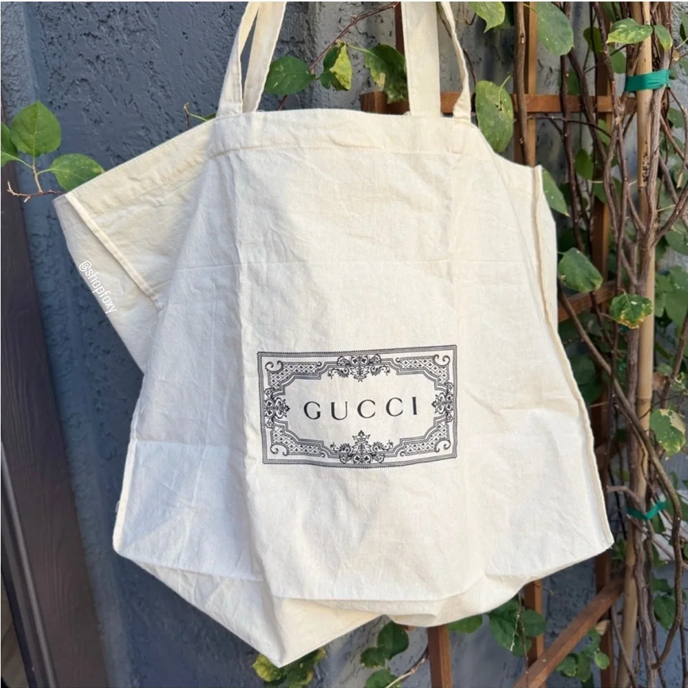 Gucci XL Cotton Dust Reusable Shopper Bag Tote